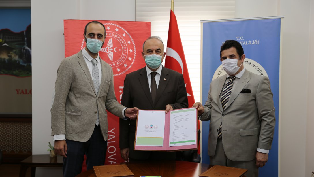 İl Sağlık Müdürlüğü ile 'Eğitim ve Sağlık El Ele Projesi'  İşbirliği Protokolü İmzalandı